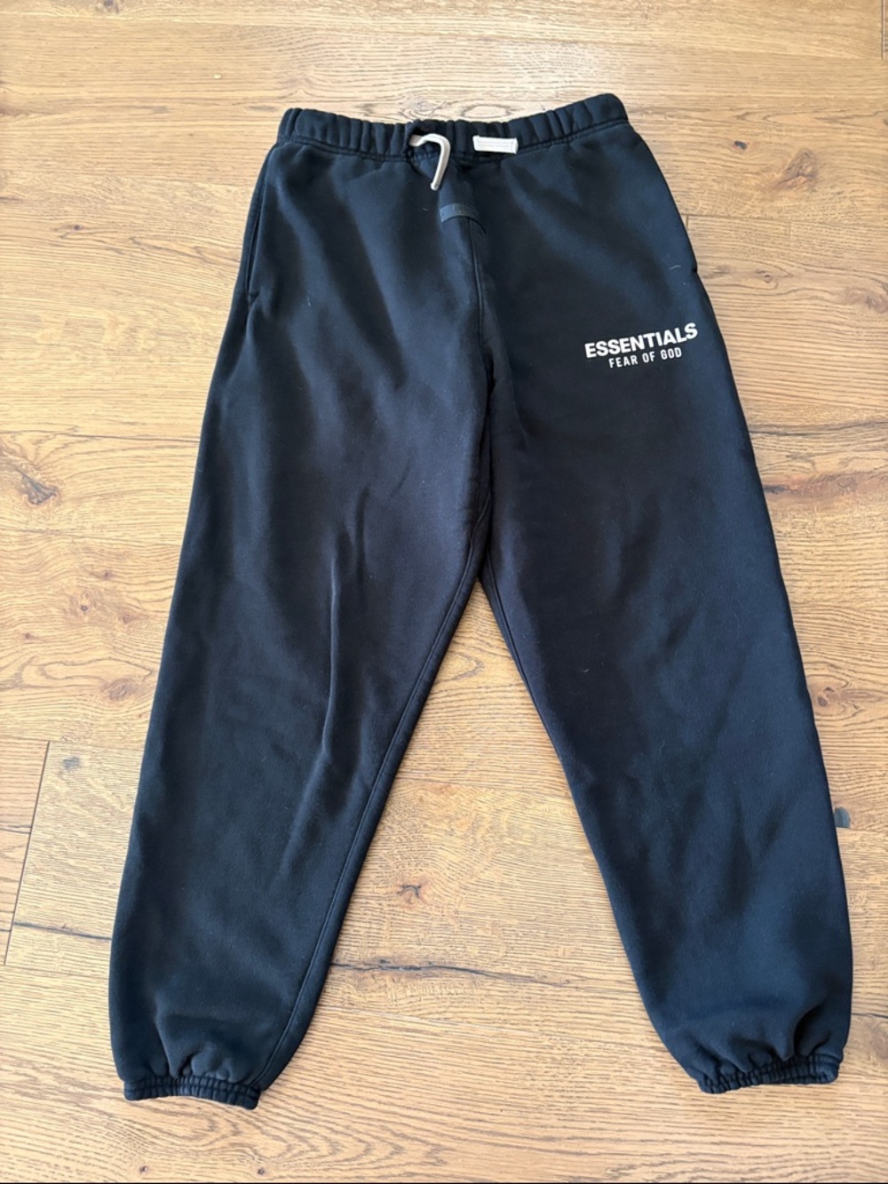 Kids Black Essentials Fear Of God Cuffed Sweatpants